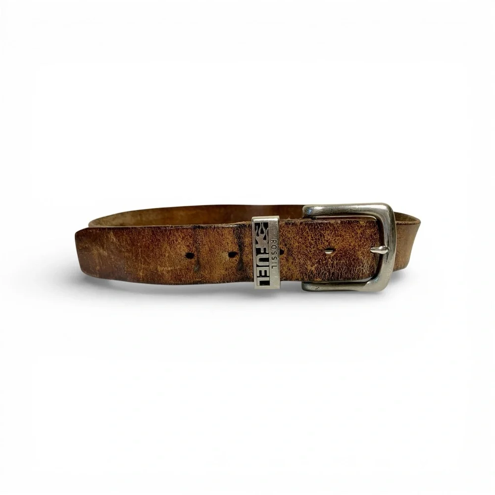 Vintage Fossil Fuel Leather Belt Size 36